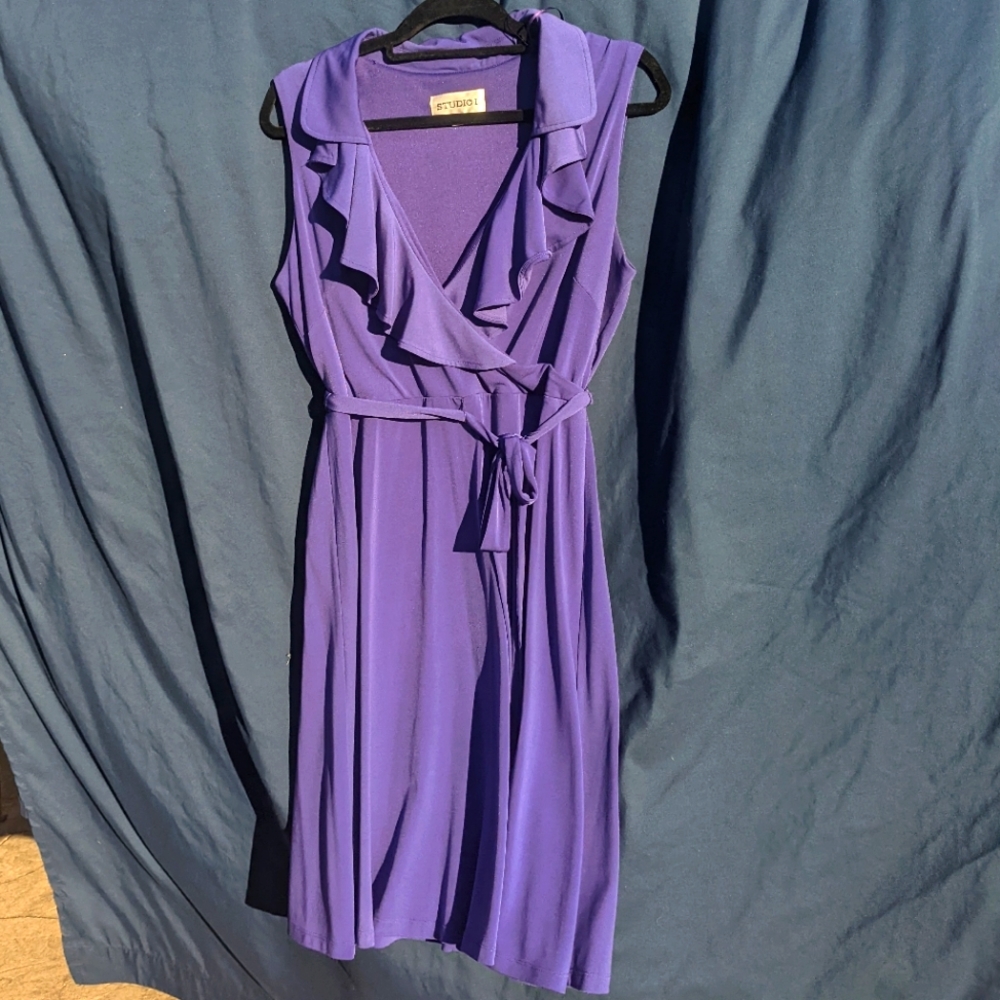 Studio one ruffled neckline dress.